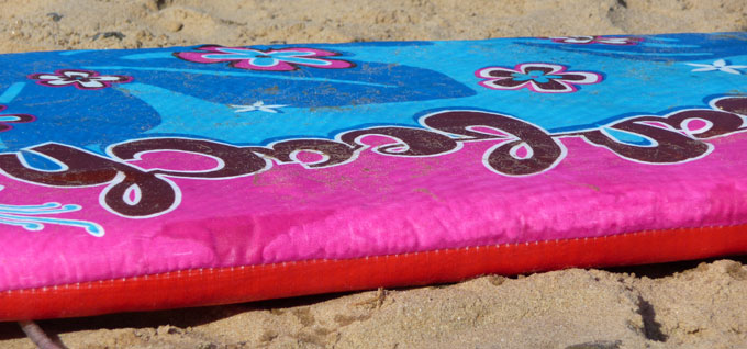Bodyboard on East Runton beach, north Norfolk
